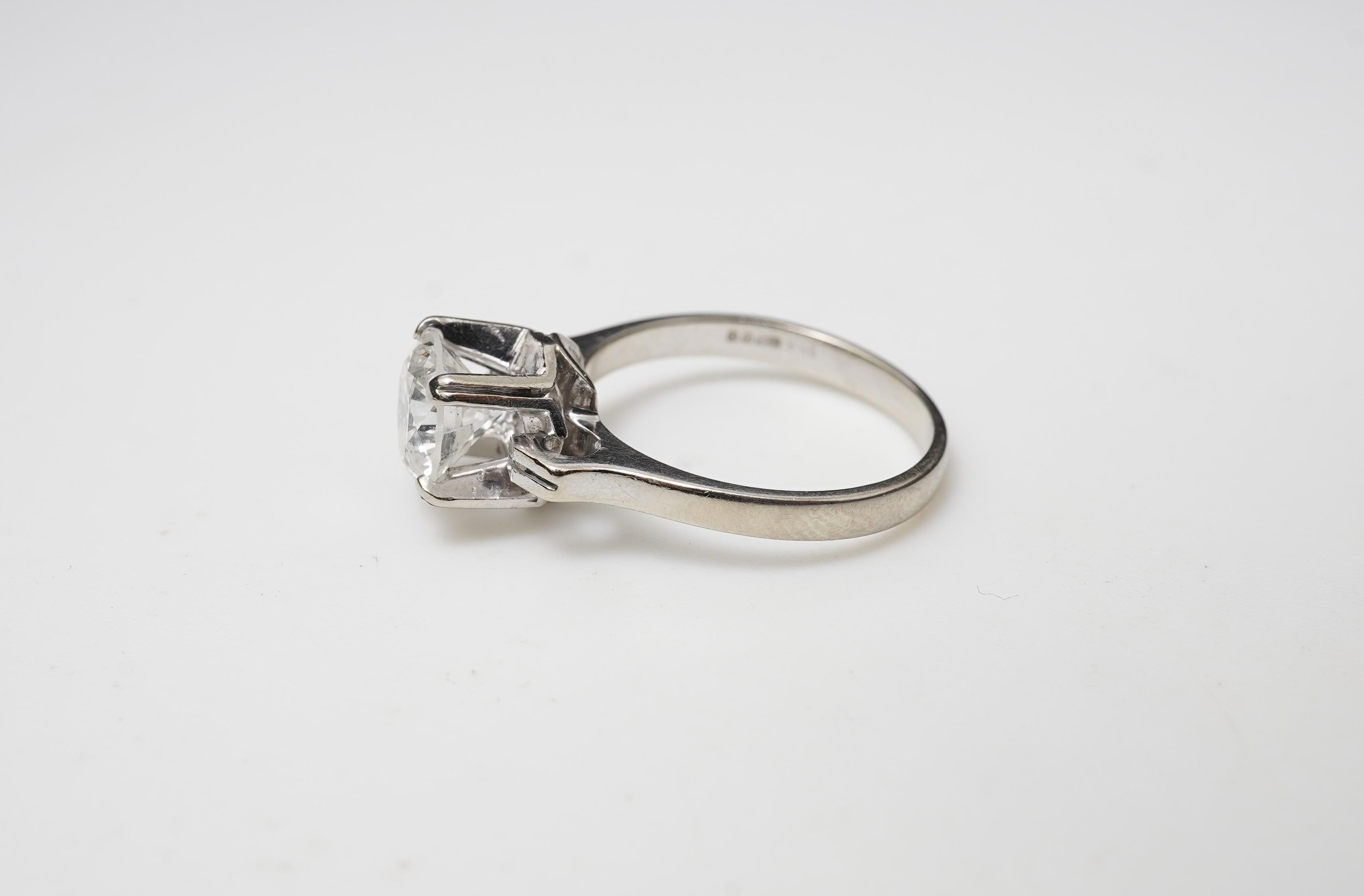 A diamond solitaire ring